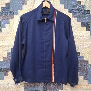 True Vtg 60s Unitog Mechanics Jacket 38 Long Navy Hamm's Beer Patch Talon Zipper